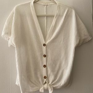 Casual white button down shirt